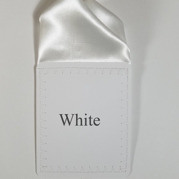 New - Men's 2 PT White Satin Pre-Folded Pocket Square Insert - Picture 3 of 8